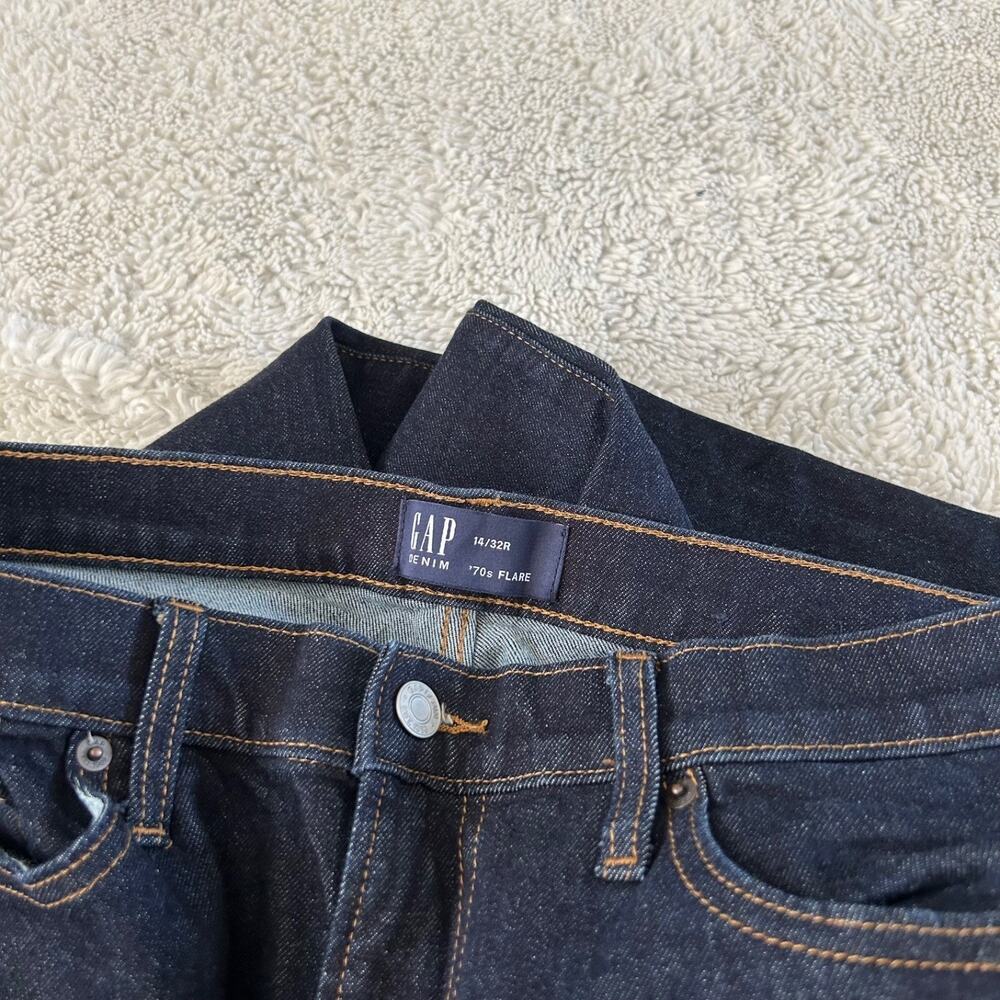 Gap Womens 70's Flare Dark Denim Jeans 14 Casual Cotton Preppy Teacher Business - Picture 7 of 7